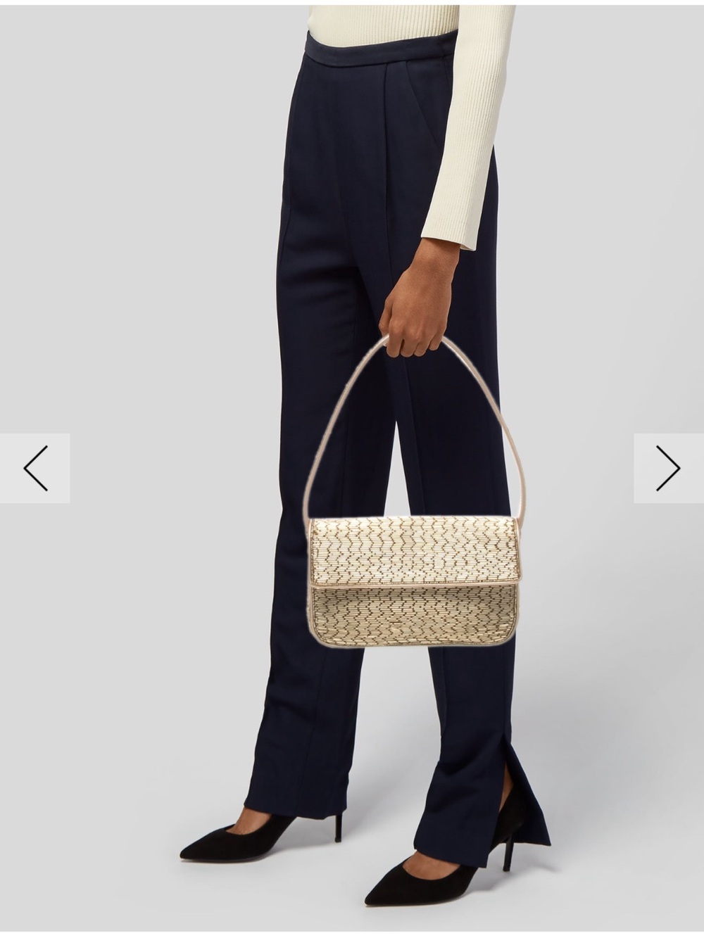 STAUD Tommy Beaded Bag Gold - Picture 2 of 6